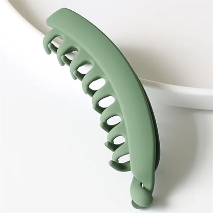 Elegante große Bananen-Haarspangen, einfarbig, mattiert, rutschfest für feine Haare, klassische Damen-Haarnadeln für Pferdeschwänze