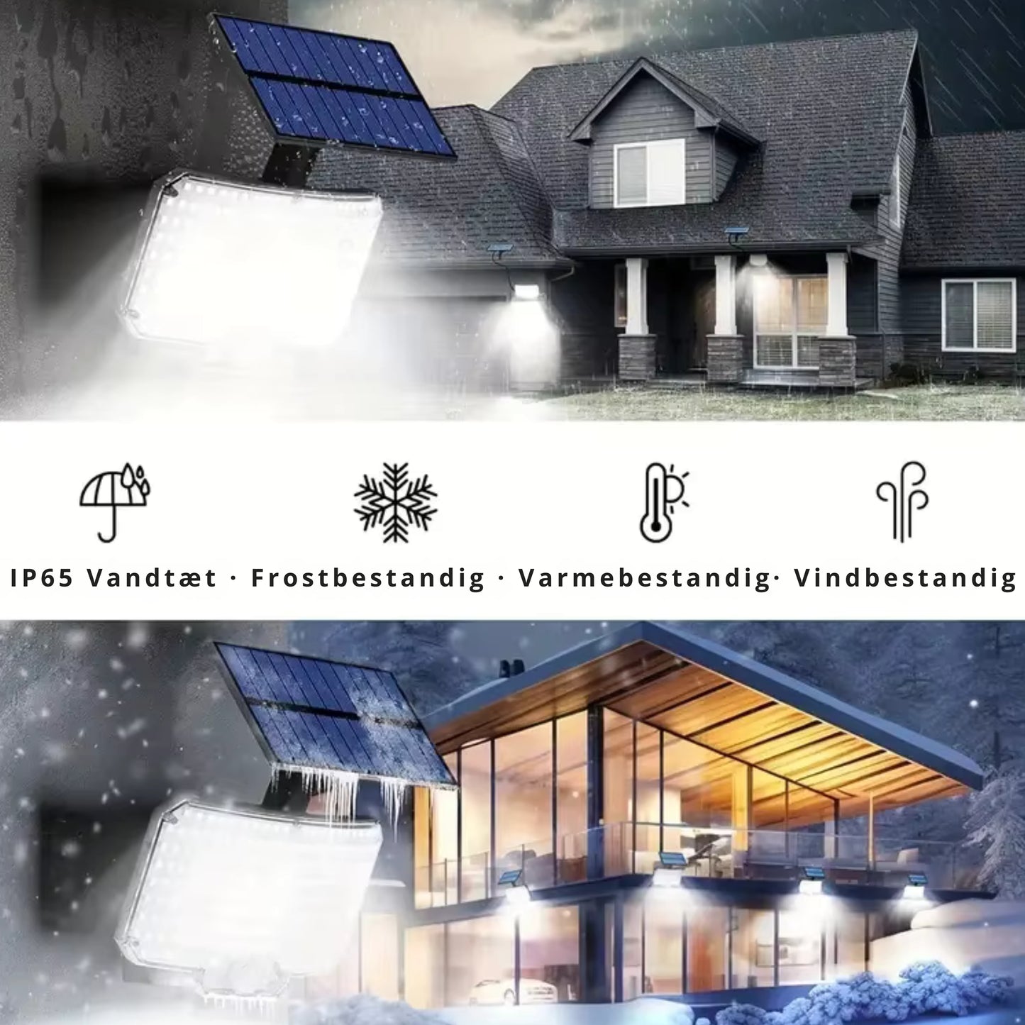 Solcel LED Udendørs Lampe (1 for 596 kr. eller 2 for 971,85 kr. – spar 220,15 kr.)