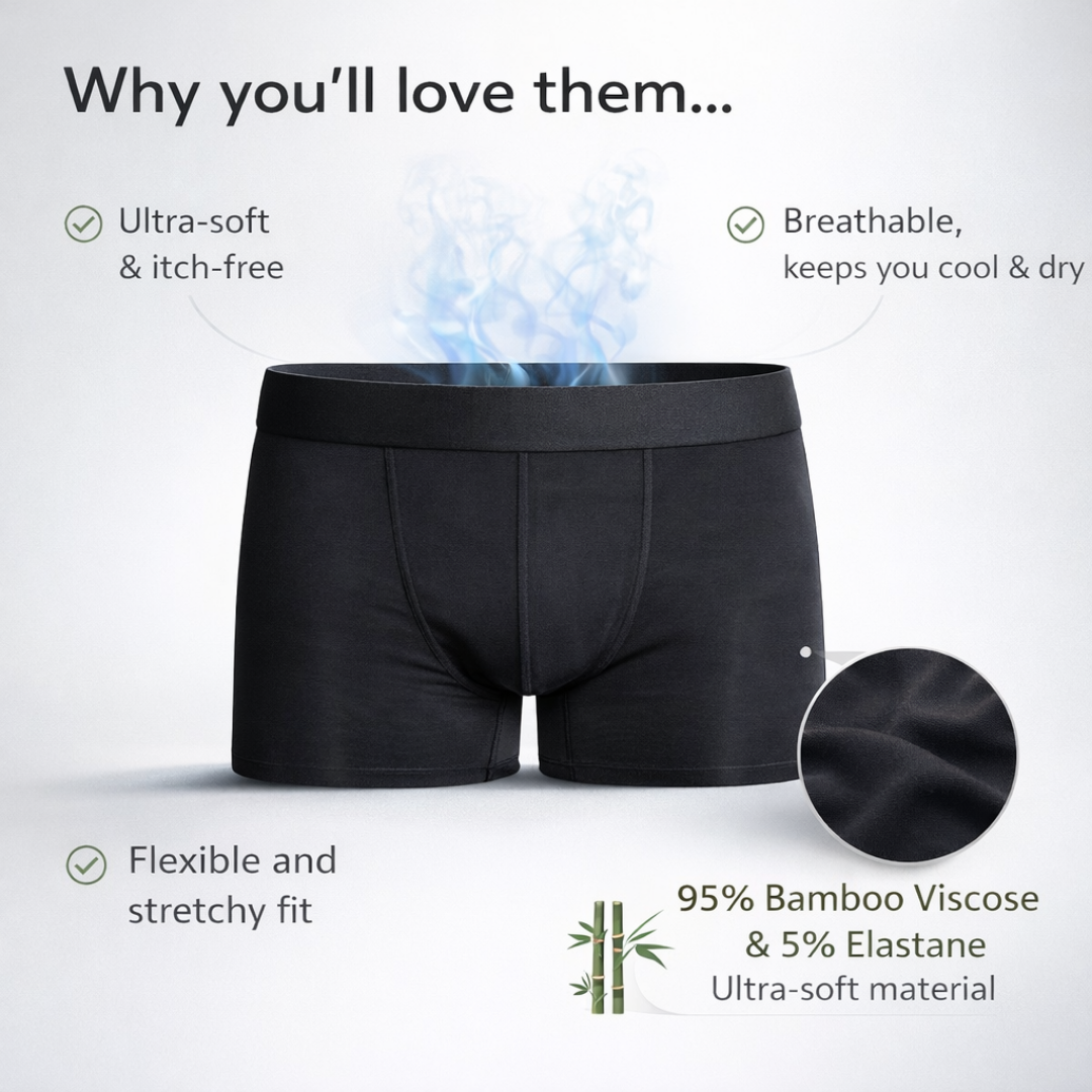 6 Stk Fladt undertøj til mænd i bambusfiber