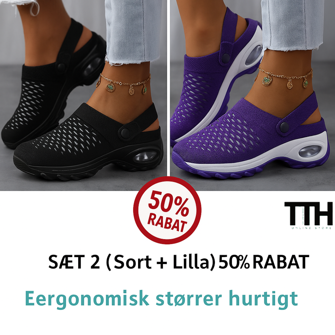 ⭐50% RABAT⭐ Ortopædiske Træsko med Luftpudestøtte – Lindrer Tryk på Ryg og Knæ