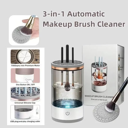 USB Plug Portable Electric Makeup Brush Cleaner with Rubber Makeup Machine Electric USB Quick Cleaner Cleaning Brush Collar Brus