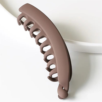 Elegante große Bananen-Haarspangen, einfarbig, mattiert, rutschfest für feine Haare, klassische Damen-Haarnadeln für Pferdeschwänze