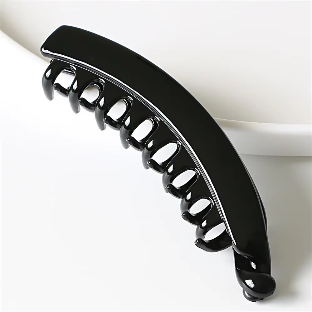 Elegante große Bananen-Haarspangen, einfarbig, mattiert, rutschfest für feine Haare, klassische Damen-Haarnadeln für Pferdeschwänze