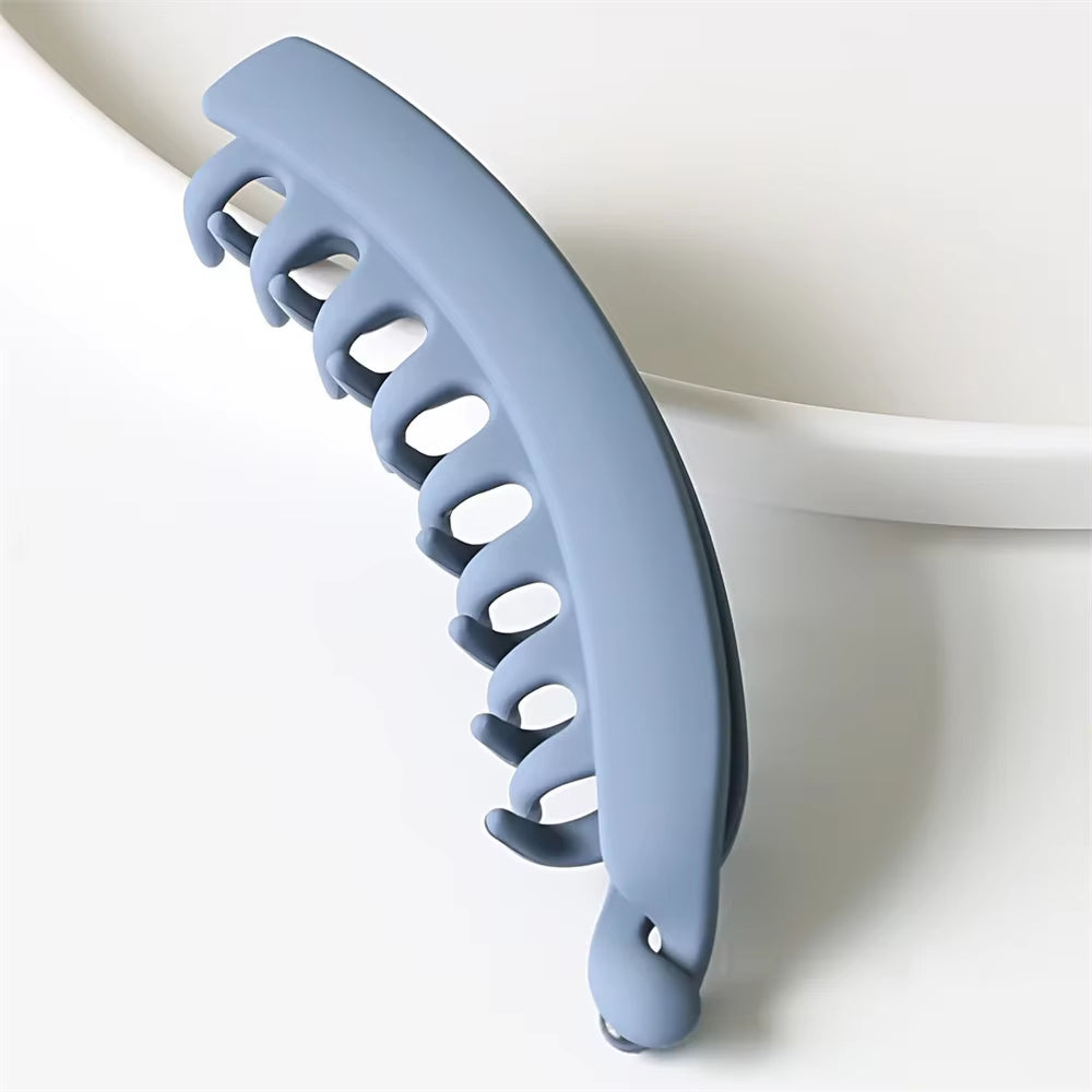 Elegante große Bananen-Haarspangen, einfarbig, mattiert, rutschfest für feine Haare, klassische Damen-Haarnadeln für Pferdeschwänze