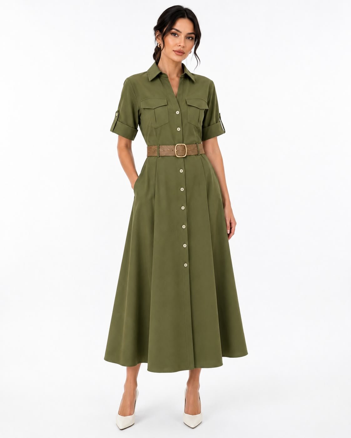 Sommerskjortekjole - The Trend Haven