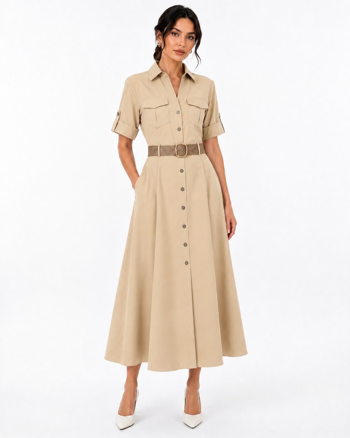 Sommerskjortekjole - The Trend Haven